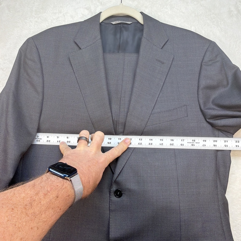Canali Charcoal Pinstripe Suit 42R Classic Fit Wool Silk Italy Mens - Picture 4 of 16